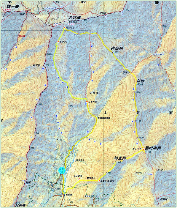 지리산 문수골(작은 진도사골)~복호등 능선 산행(1)